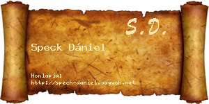 Speck Dániel névjegykártya